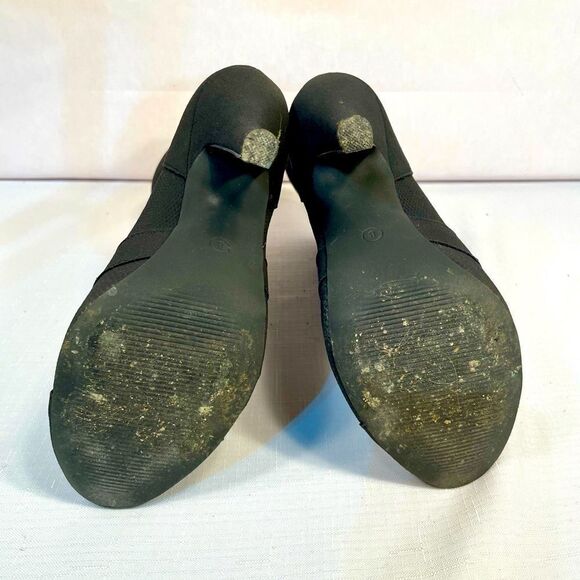 BLACK DOLCE4.5” HEEL MID-CALF BOOTIE BACK ZIPPER GENTLY LOVED SIZE 8 - Picture 6 of 7